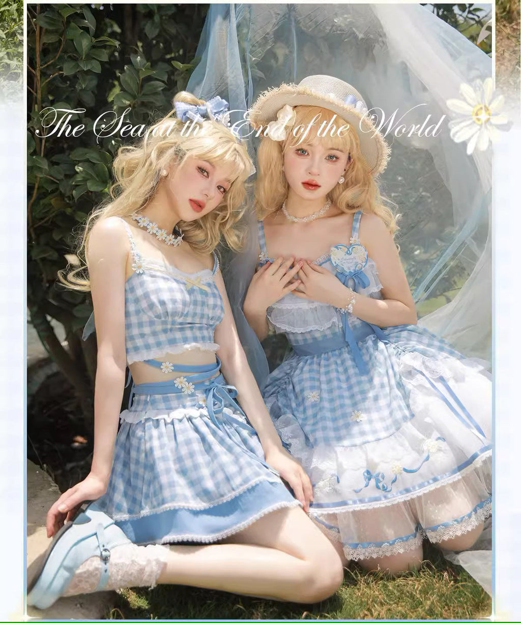 【再販・受注予約7/16まで】Daisy and Sky ギンガムチェックのジャンパースカート