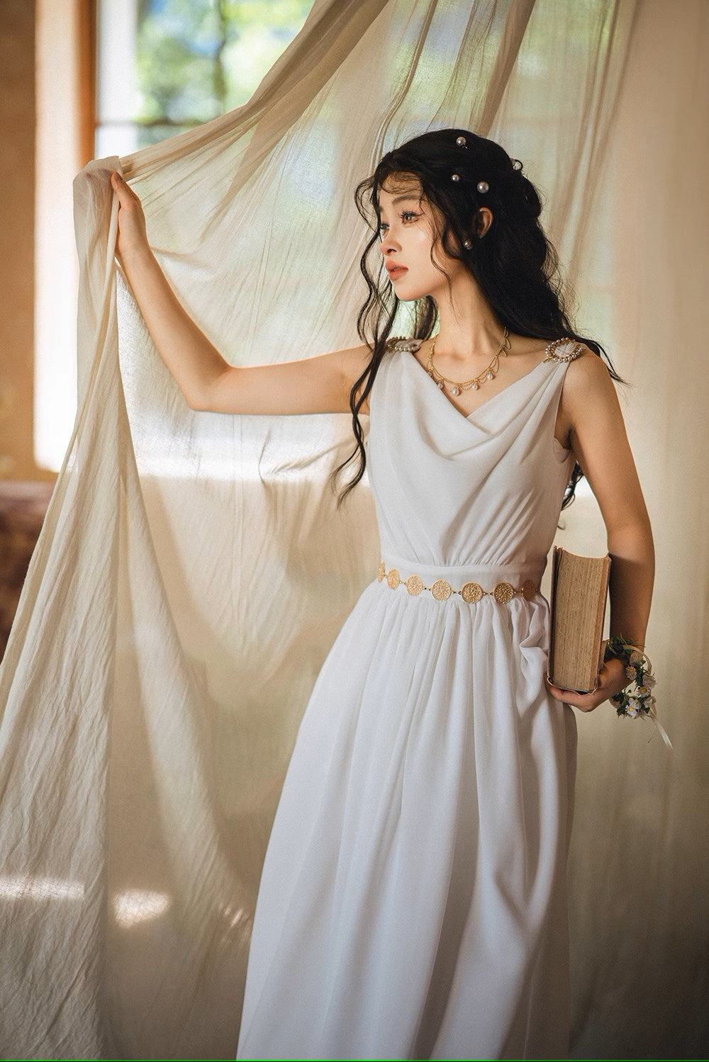 【予約販売】Elegance Greek ドレープジャンパースカート