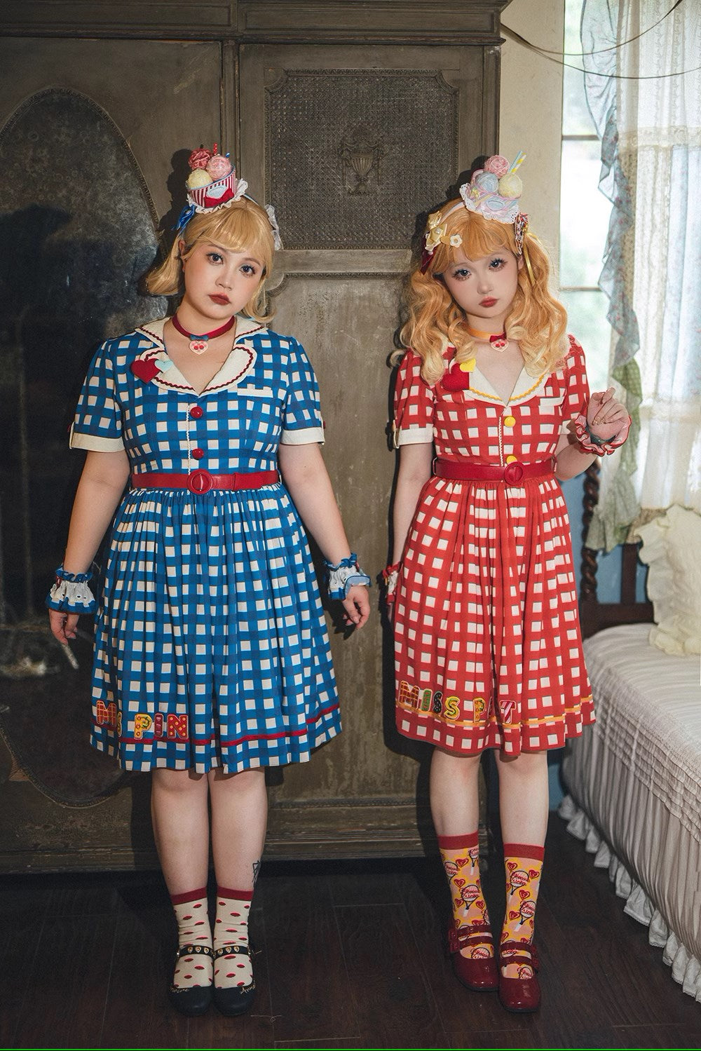 [Pre-order] Sweet Kitty Retro Cafe Style Dress