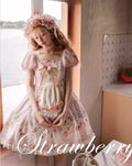 Strawberry Chiffon スクエアネックワンピース