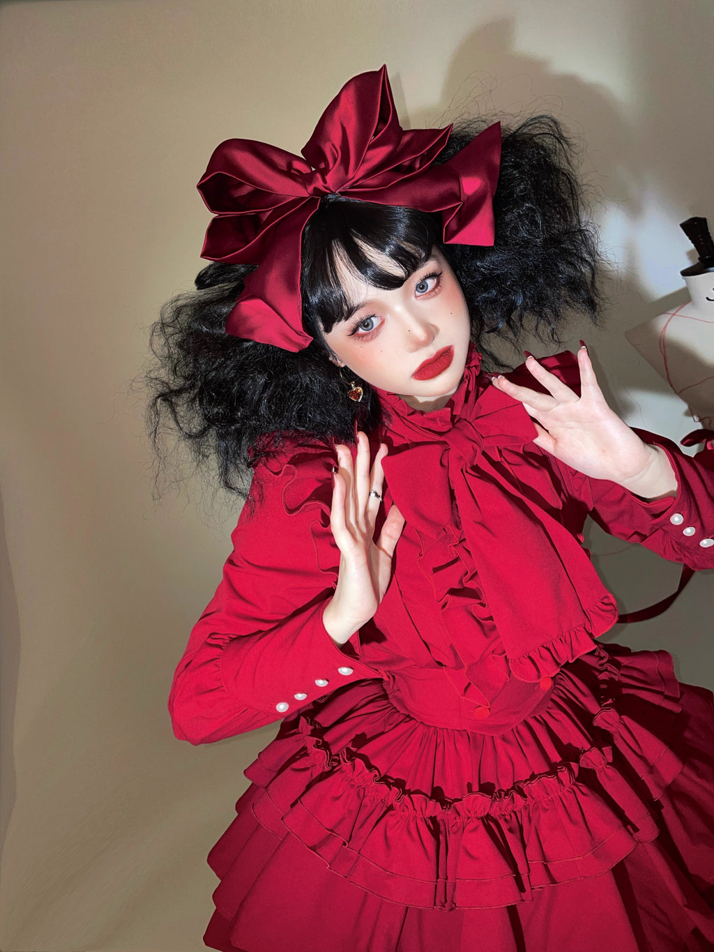 Doll's House Ribbon tie ruffle blouse 5 colors