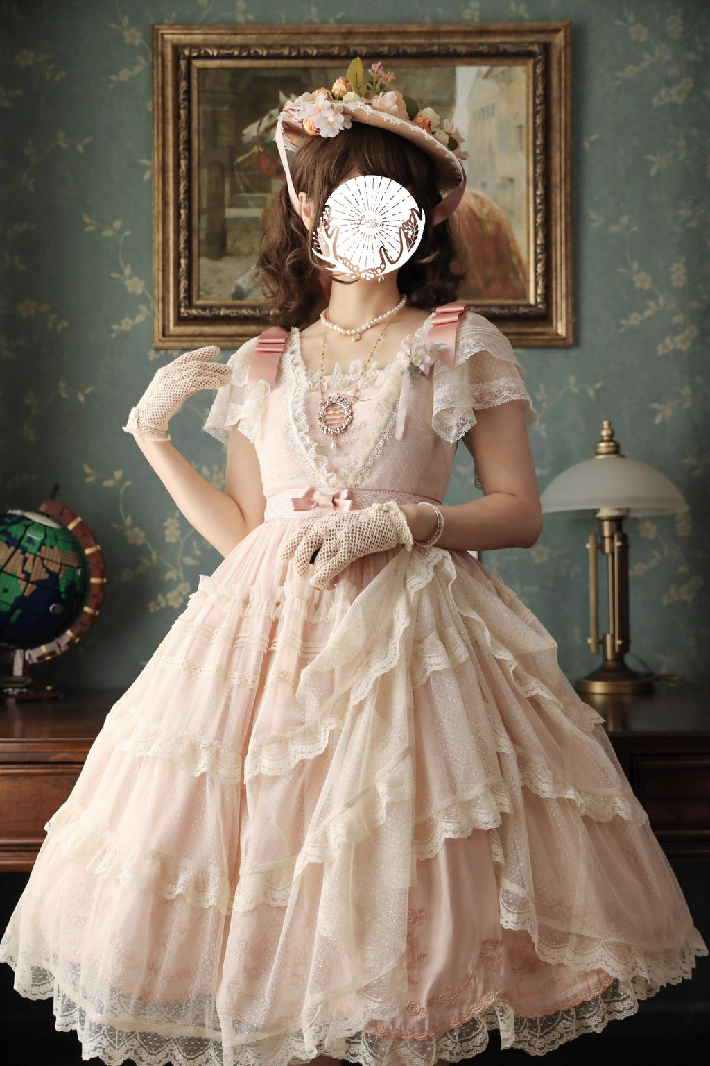 Afternoon Tea Party Embroidered Polka Dot Tulle Dress