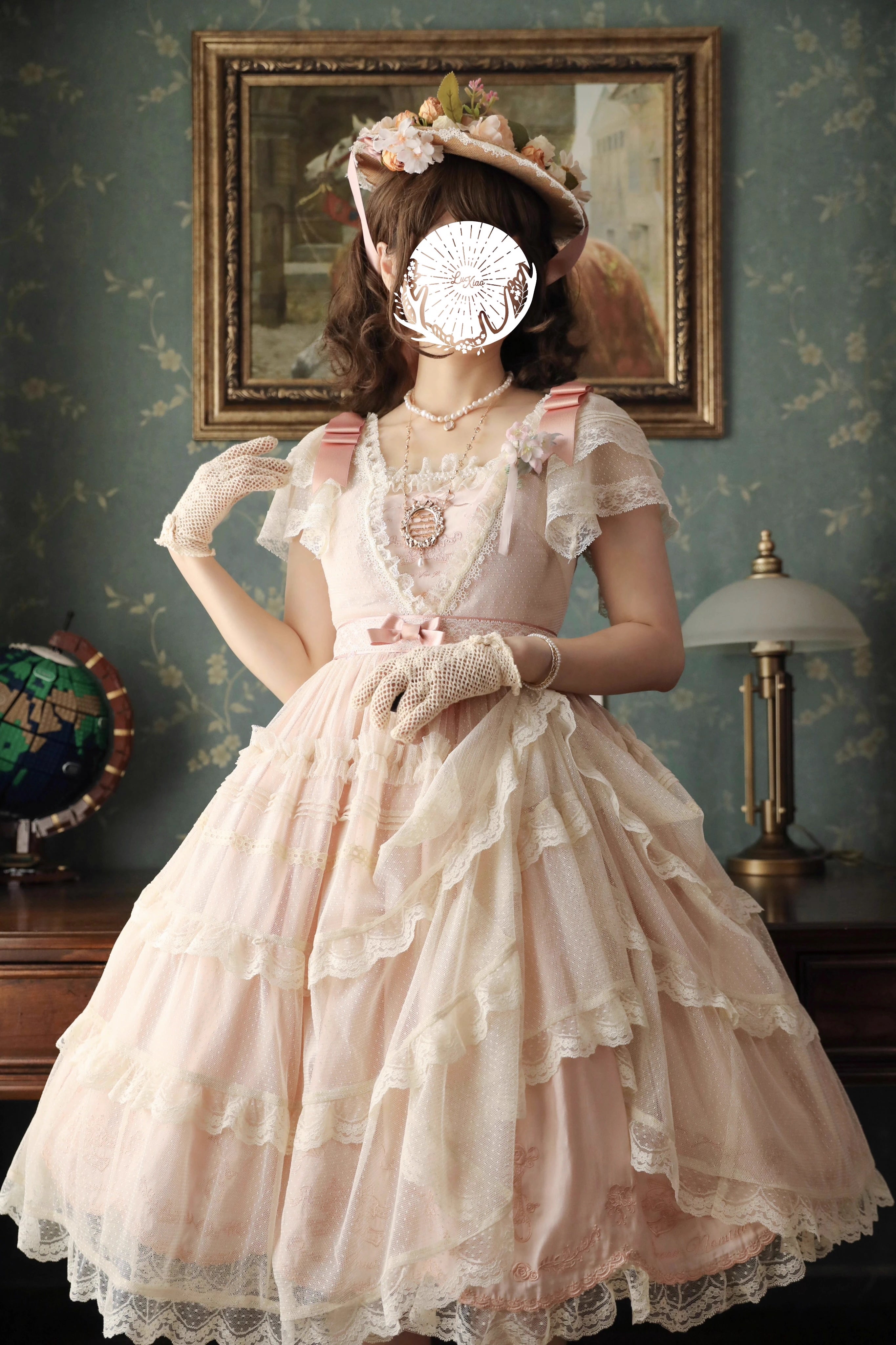 Afternoon Tea Party Embroidered Polka Dot Tulle Dress