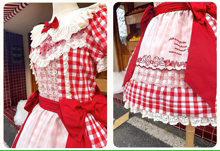 Strawberry Basket 丸襟ワンピース