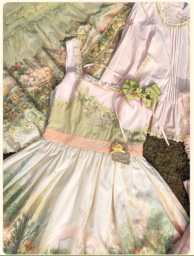 [Resale/Pre-orders available until 2/12] Fragrant Grass Print Jumper Skirt