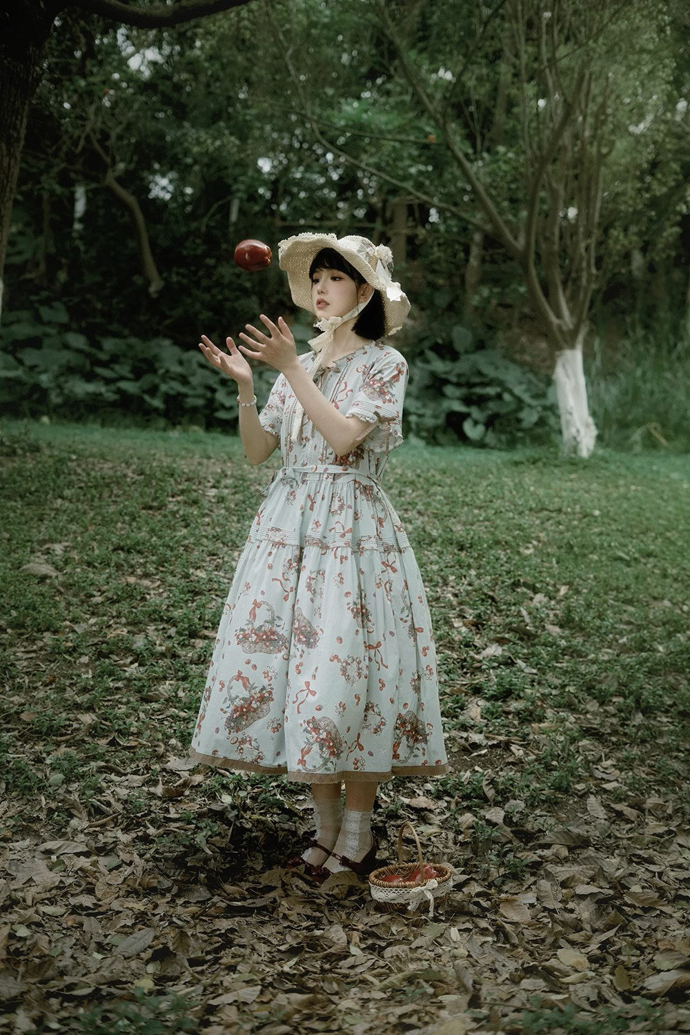 Picnic Basket One Piece Strawberry Pattern