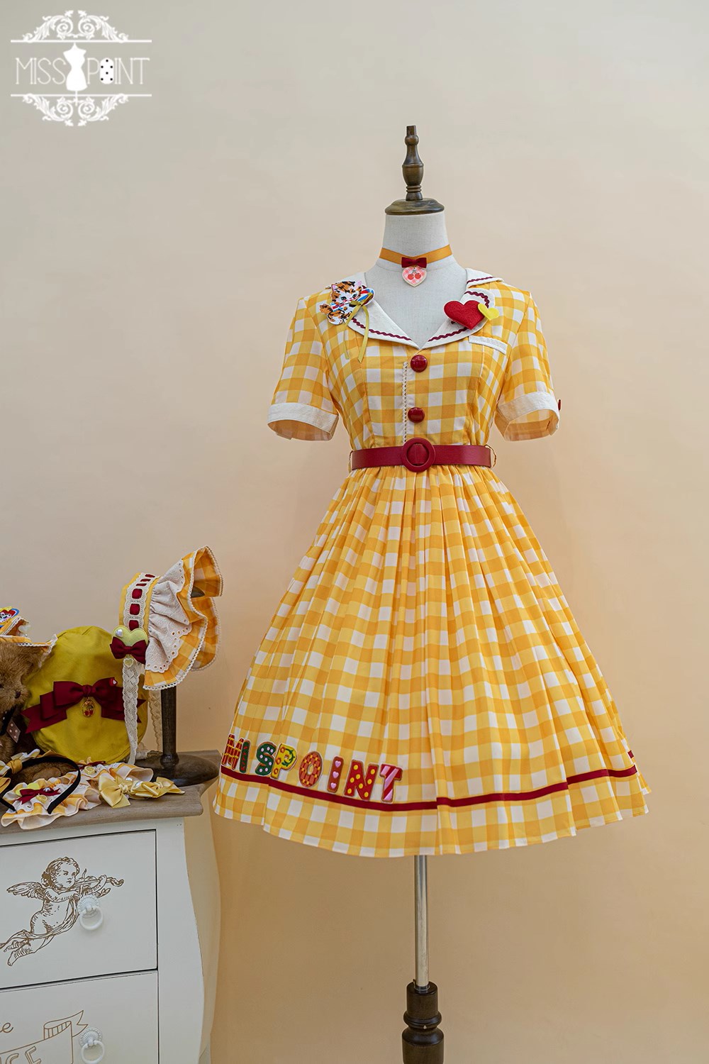 [Pre-order] Sweet Kitty Retro Cafe Style Dress