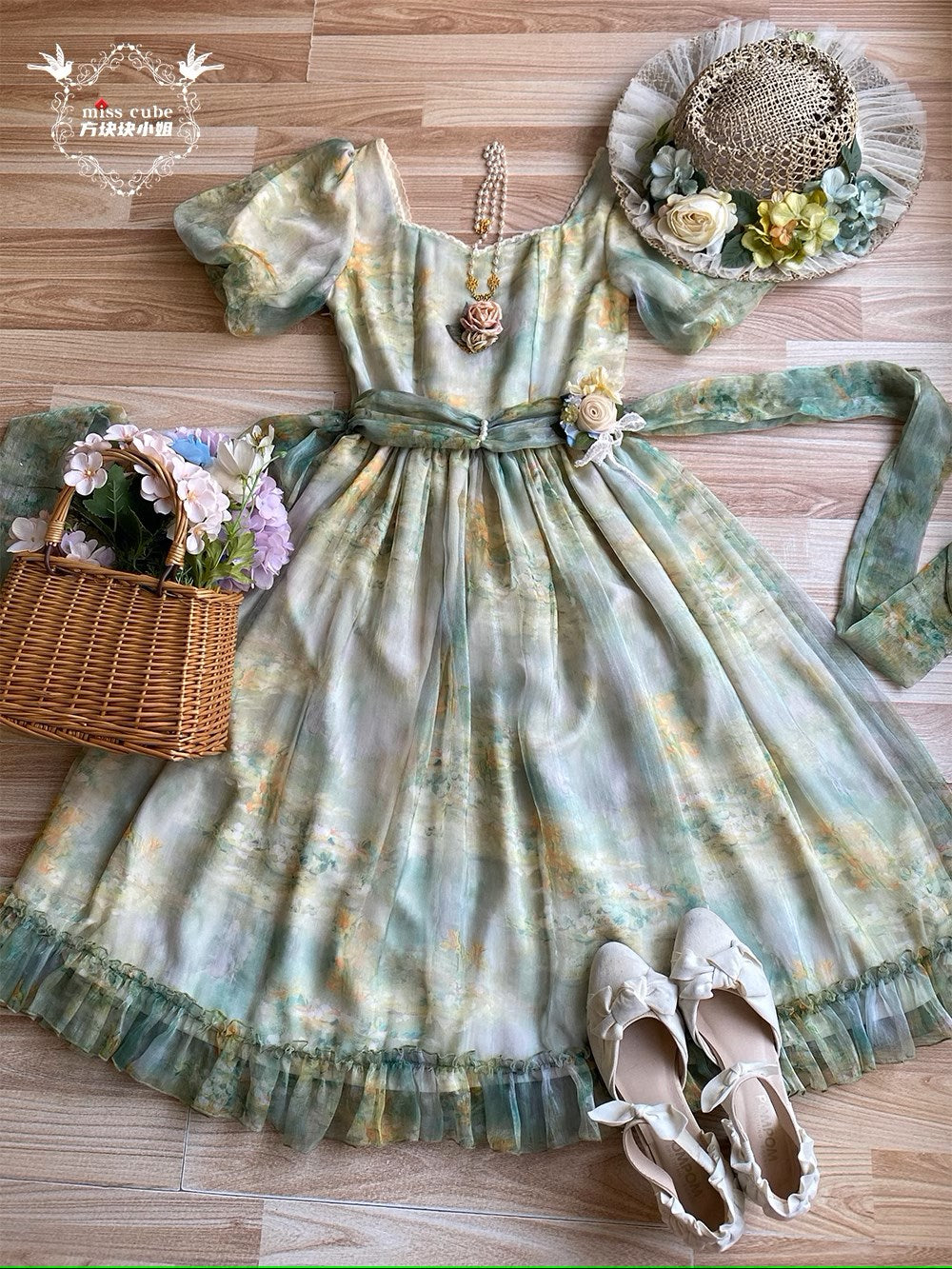 [Sales period ended] Elegance Greek oil painting style print dress