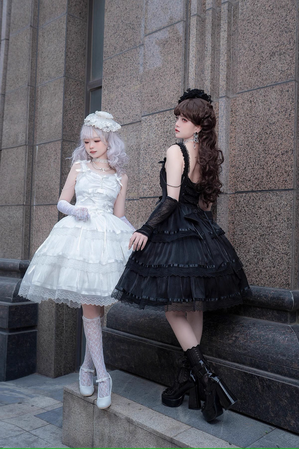 Romantic Party Black and White Tiered Jumperskirt