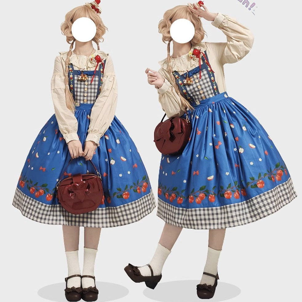 【予約販売】Apple Garden バイエルン風2wayサロペットスカート
