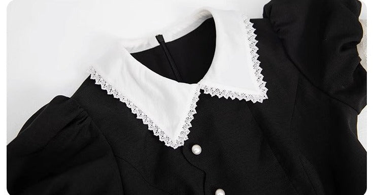 [Sale period ended] Evensong short sleeve white collar dress