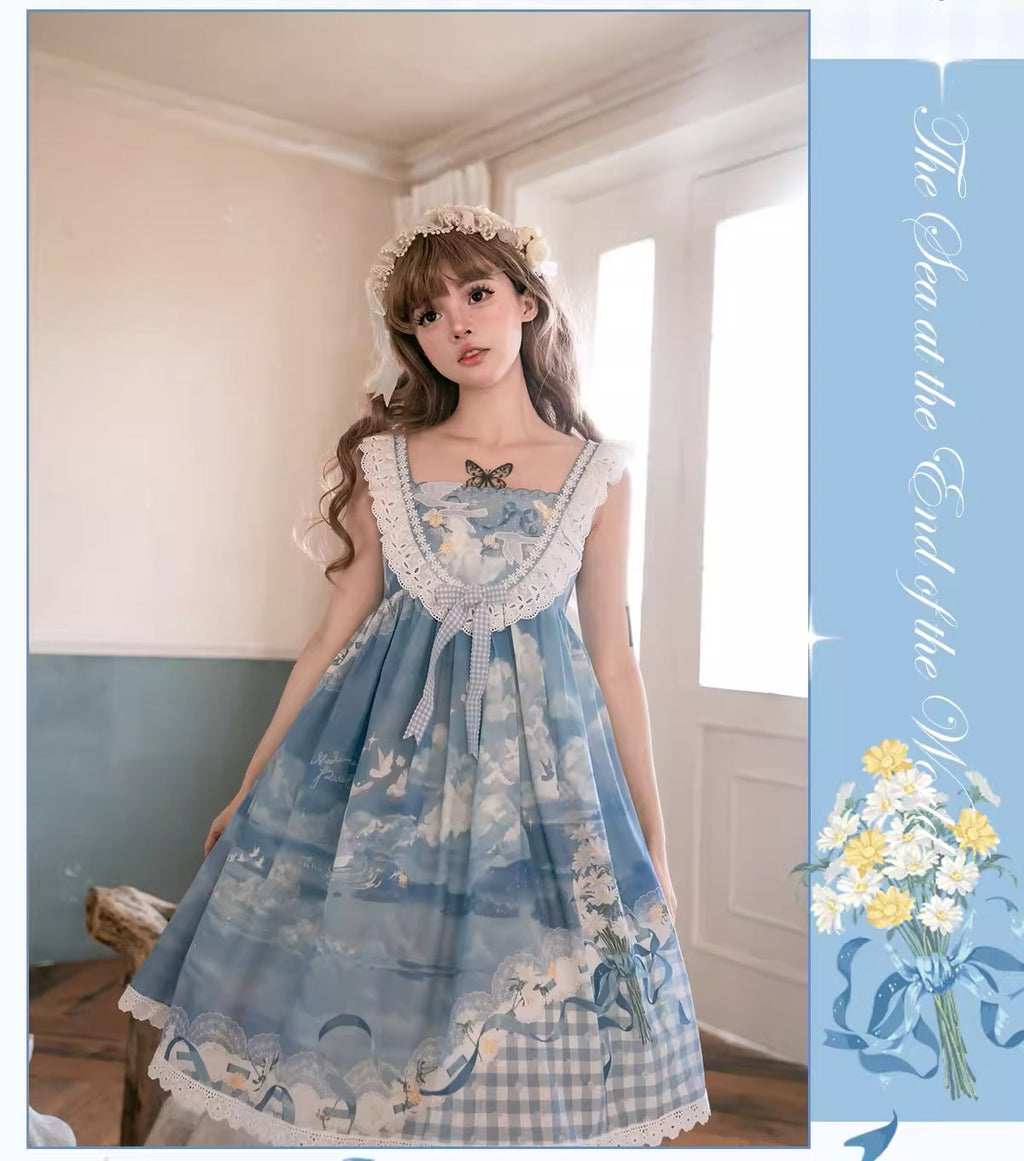 【再販・受注予約7/16まで】Daisy and Sky ハイウエストジャンパースカート