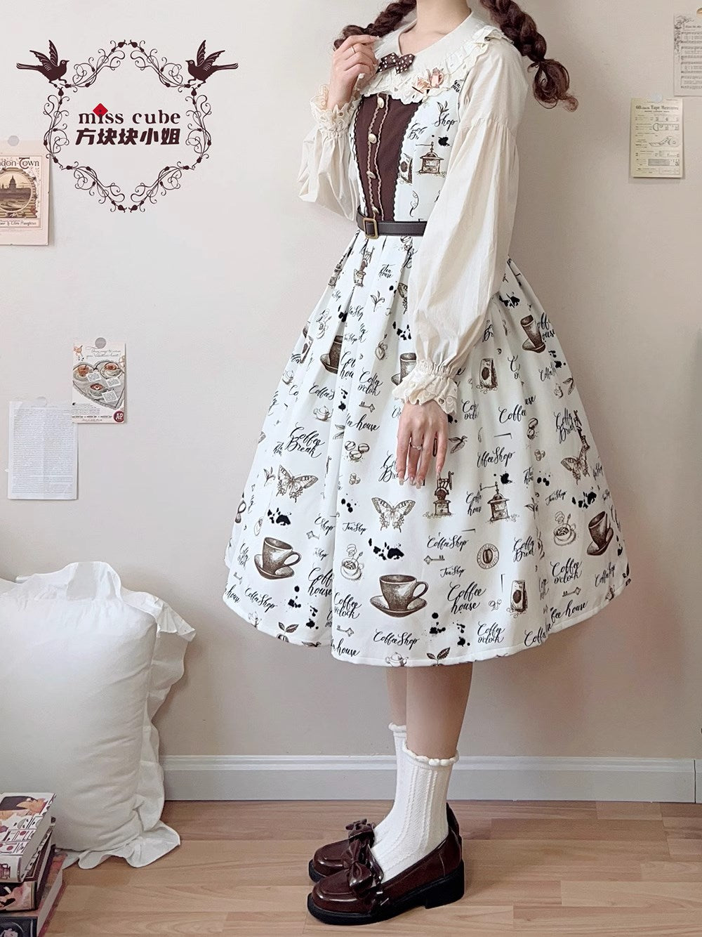 【予約販売】Caramel Latte Sweet レトロガーリージャンパースカート