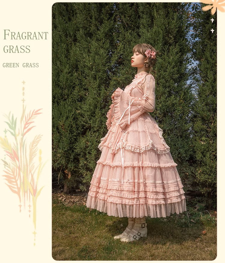 【再販・受注予約2/12まで】Fragrant Grass ドットチュールジャンパースカート