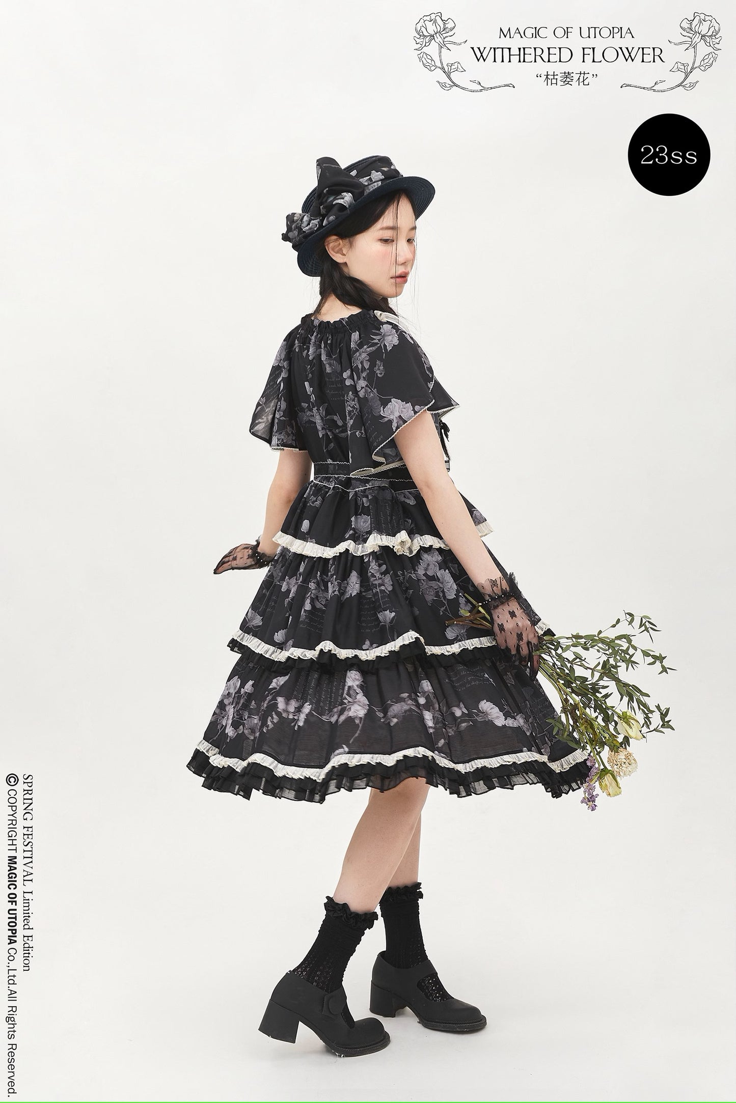 Withered Flowers 3 Tiered Dress
