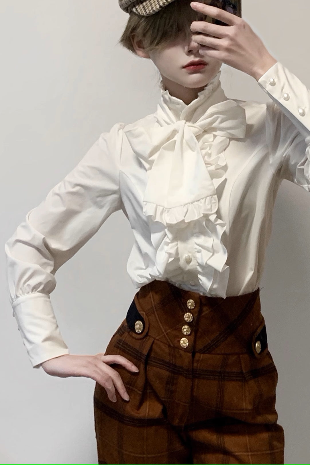 Doll's House Ribbon tie ruffle blouse 5 colors