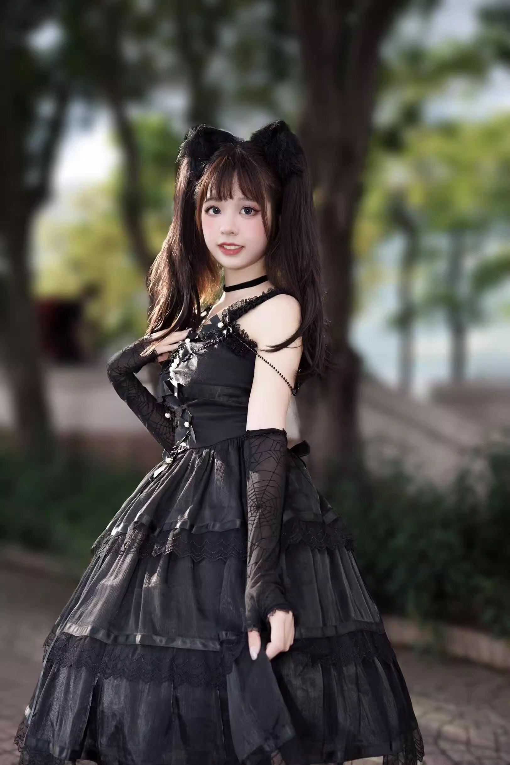 Romantic Party Black and White Tiered Jumperskirt
