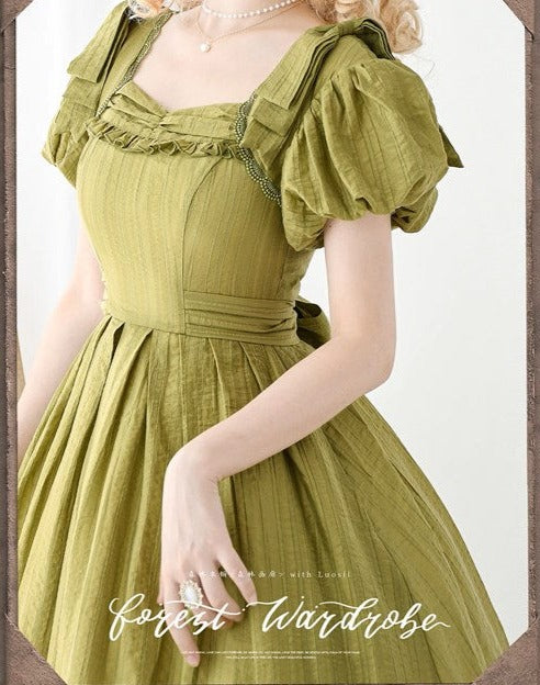 [Pre-order] Forest Gallery Retro Elegant Dress with Ribbon Hair Accessory Type 2