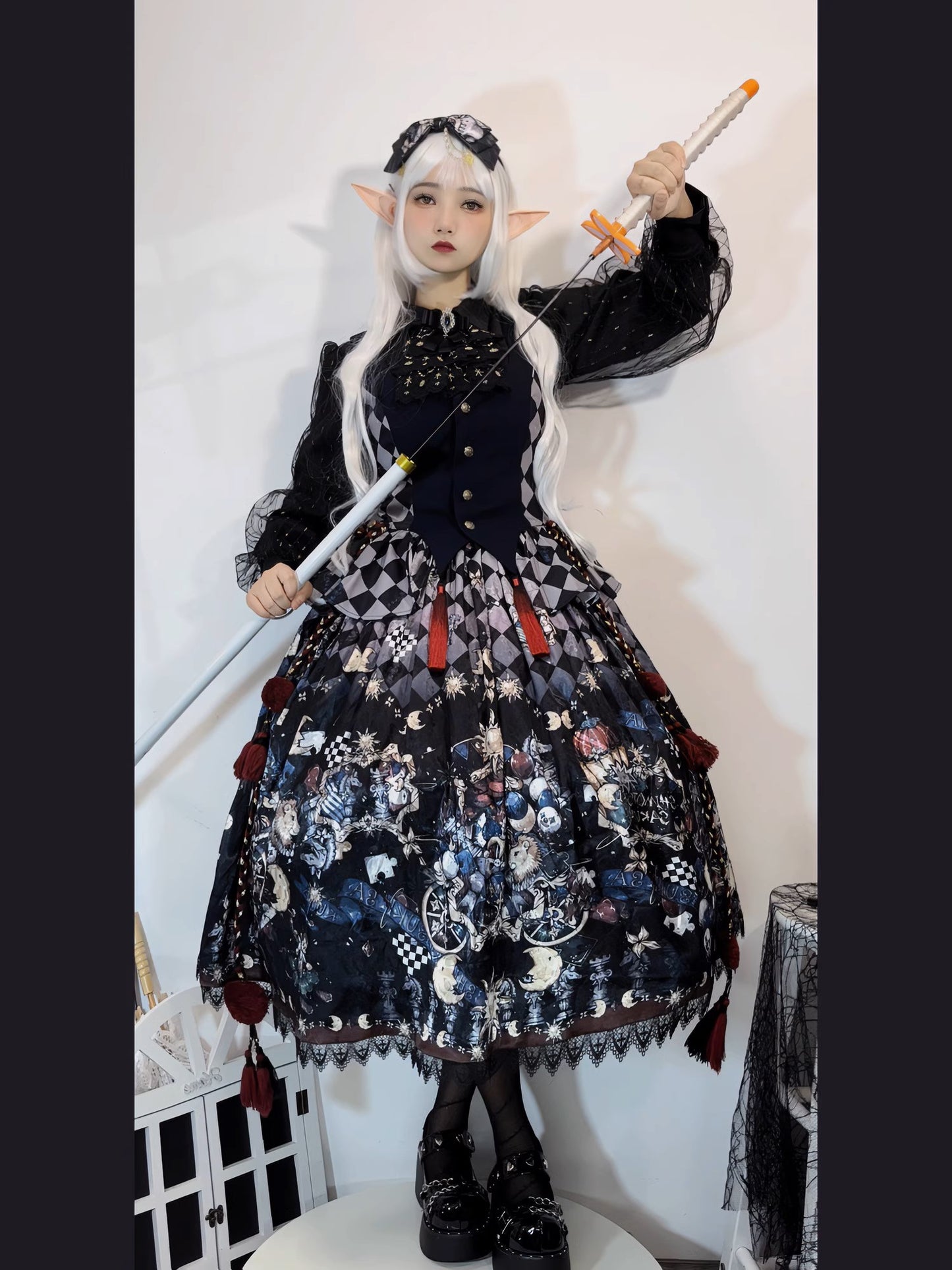 Gothic Circus print skirt