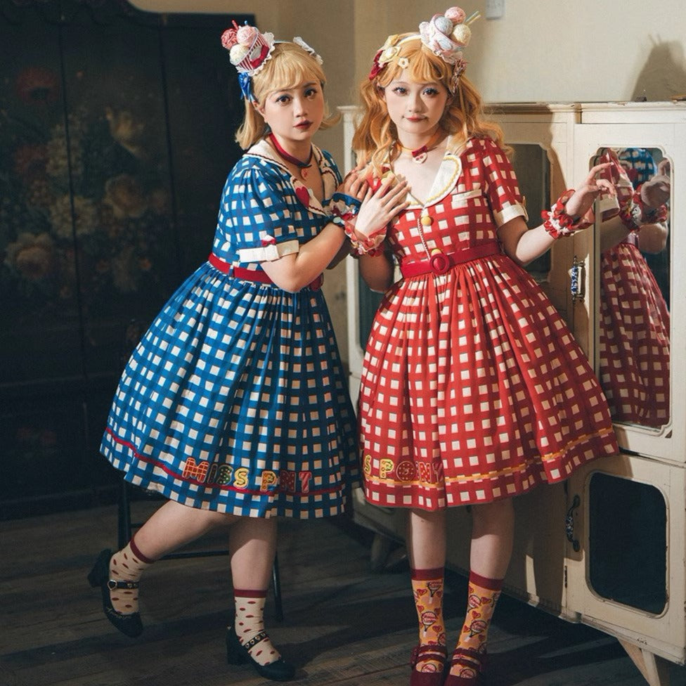 [Pre-order] Sweet Kitty Retro Cafe Style Dress