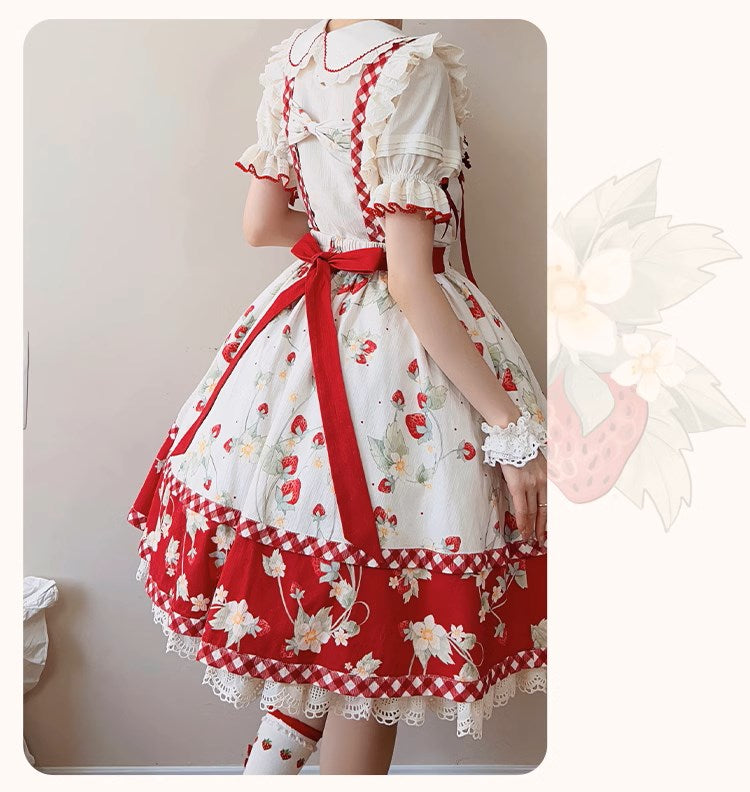Strawberry Orchard Strawberry Suspender Skirt