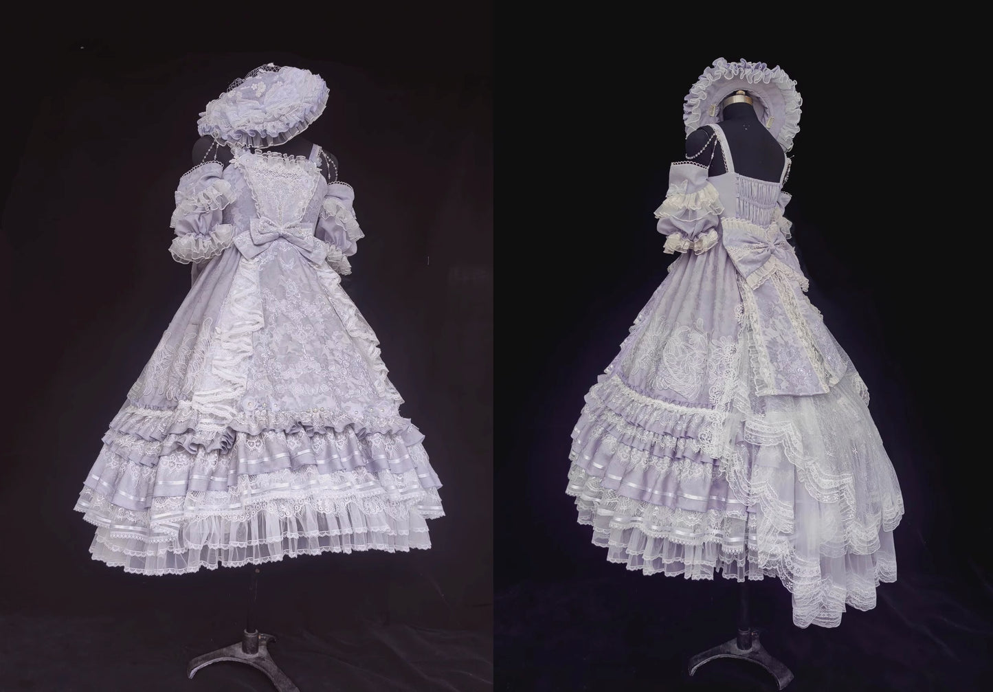 Diamond Stardust lace princess dress with lace hat [shoulder strap type]