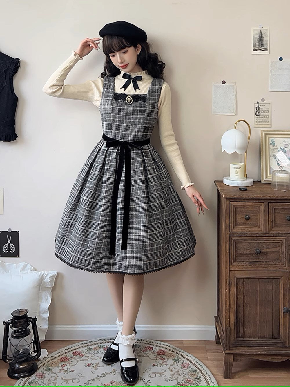 Earl Gray checked jumper skirt