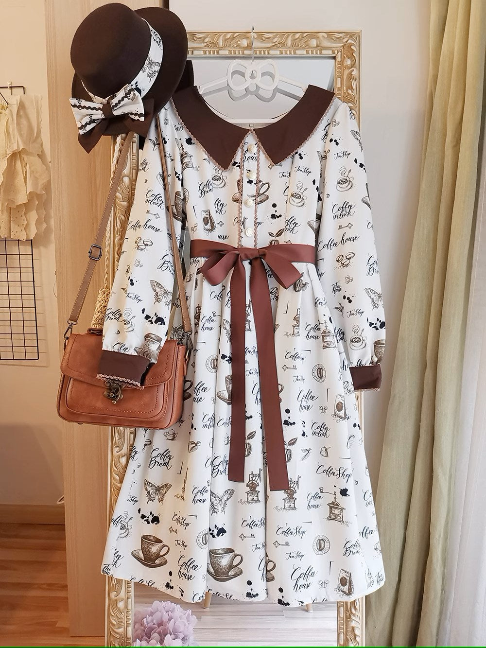 【予約販売】Caramel Latte Sweet レトロガーリーワンピース