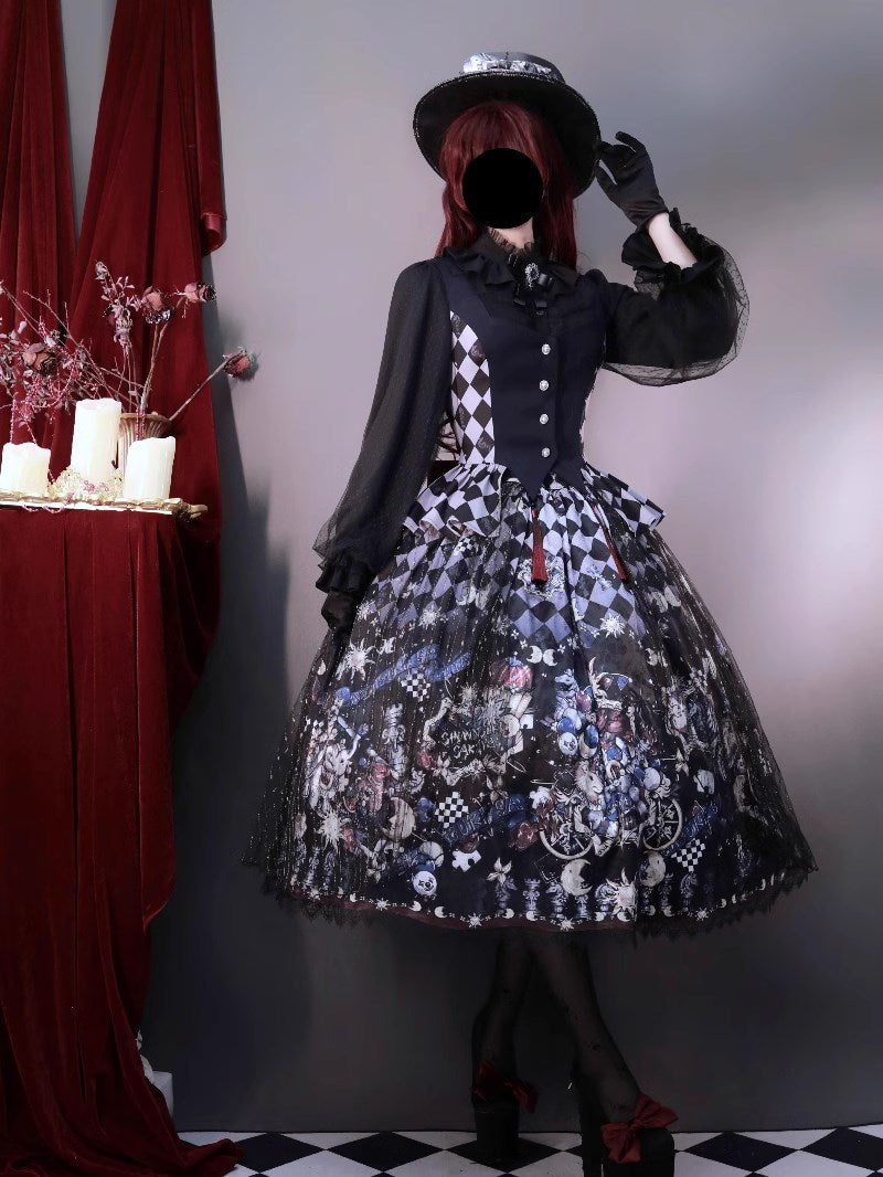 Gothic Circus ダイヤモンドチェックのベスト