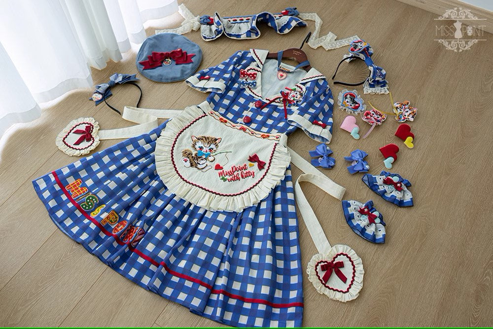 [Pre-order] Sweet Kitty Retro Cafe Style Dress