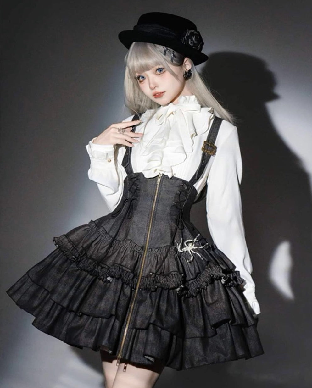 【受注予約3/10まで】Rose Heart ティアードミニ丈ジャンパースカート