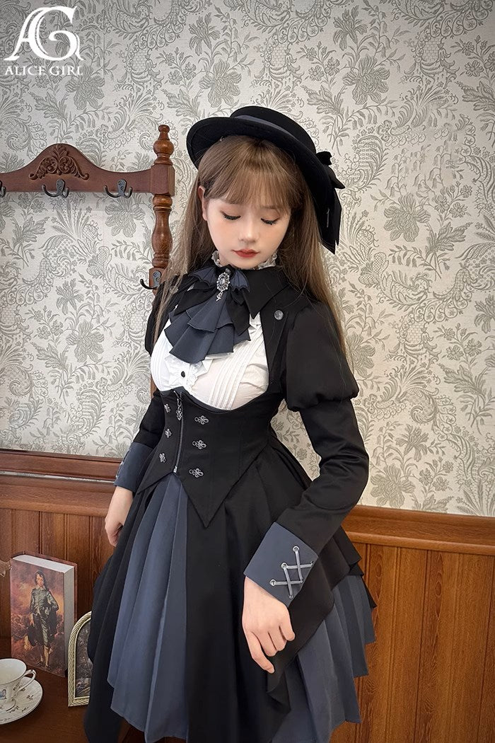 [Pre-order] Detective Butler Dress, Jacket, and Tie 3-piece Set