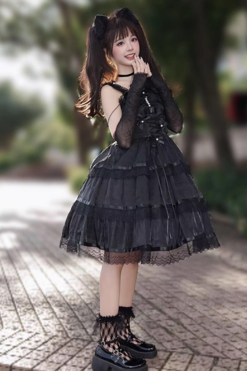 Romantic Party Black and White Tiered Jumperskirt