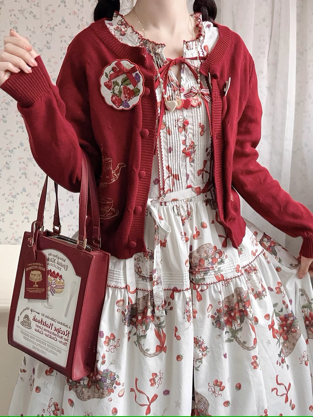 Picnic Basket One Piece Strawberry Pattern