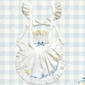 同時購入のみ【再販・受注予約7/16まで】Daisy and Sky エプロン・刺繍入りリボンベルト