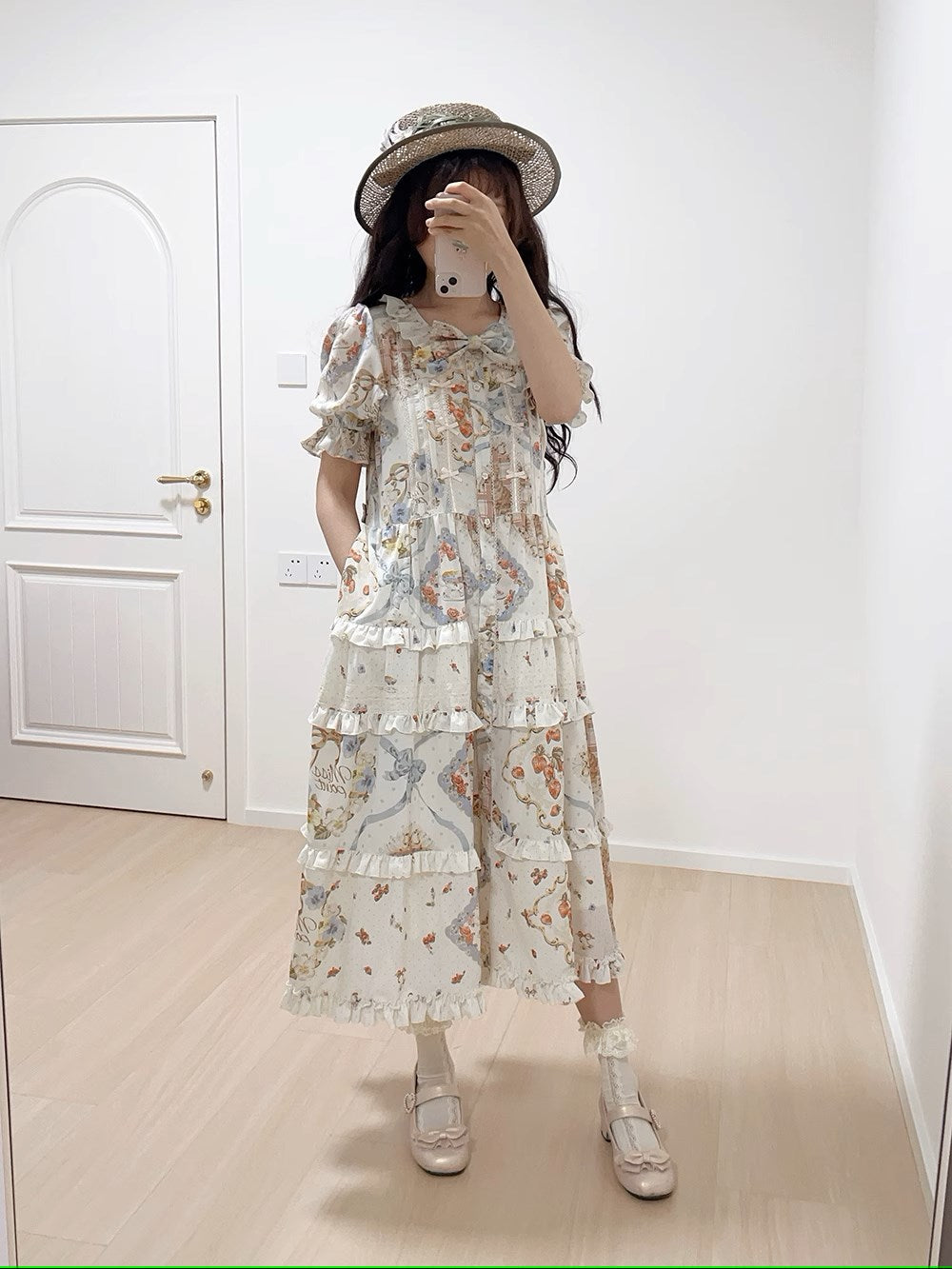 [Sale period has ended] Cat Rose Tea Party Daily Dress 4 Piece Set Short Length