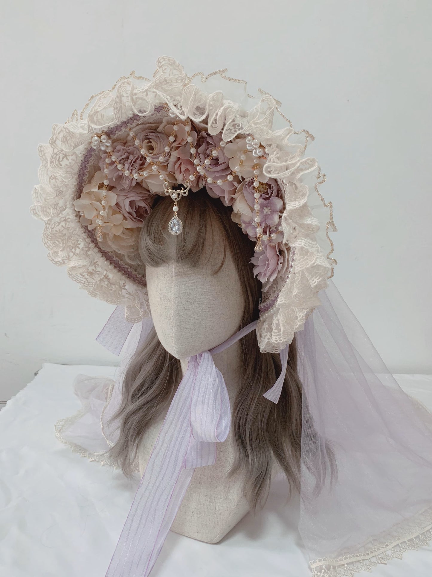 [Simultaneous purchase only] Spring Praise Bonnet Choker Gloves (Purple)