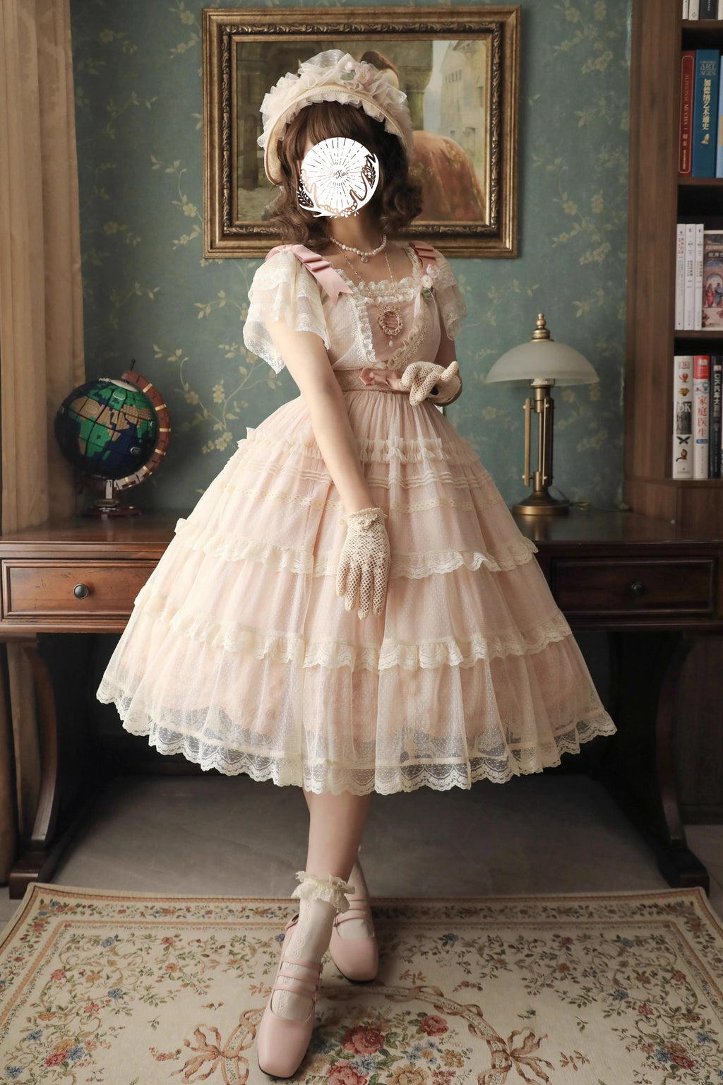 Afternoon Tea Party Embroidered Polka Dot Tulle Dress