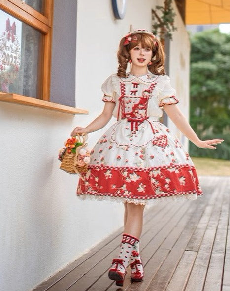 Strawberry Orchard Strawberry Suspender Skirt