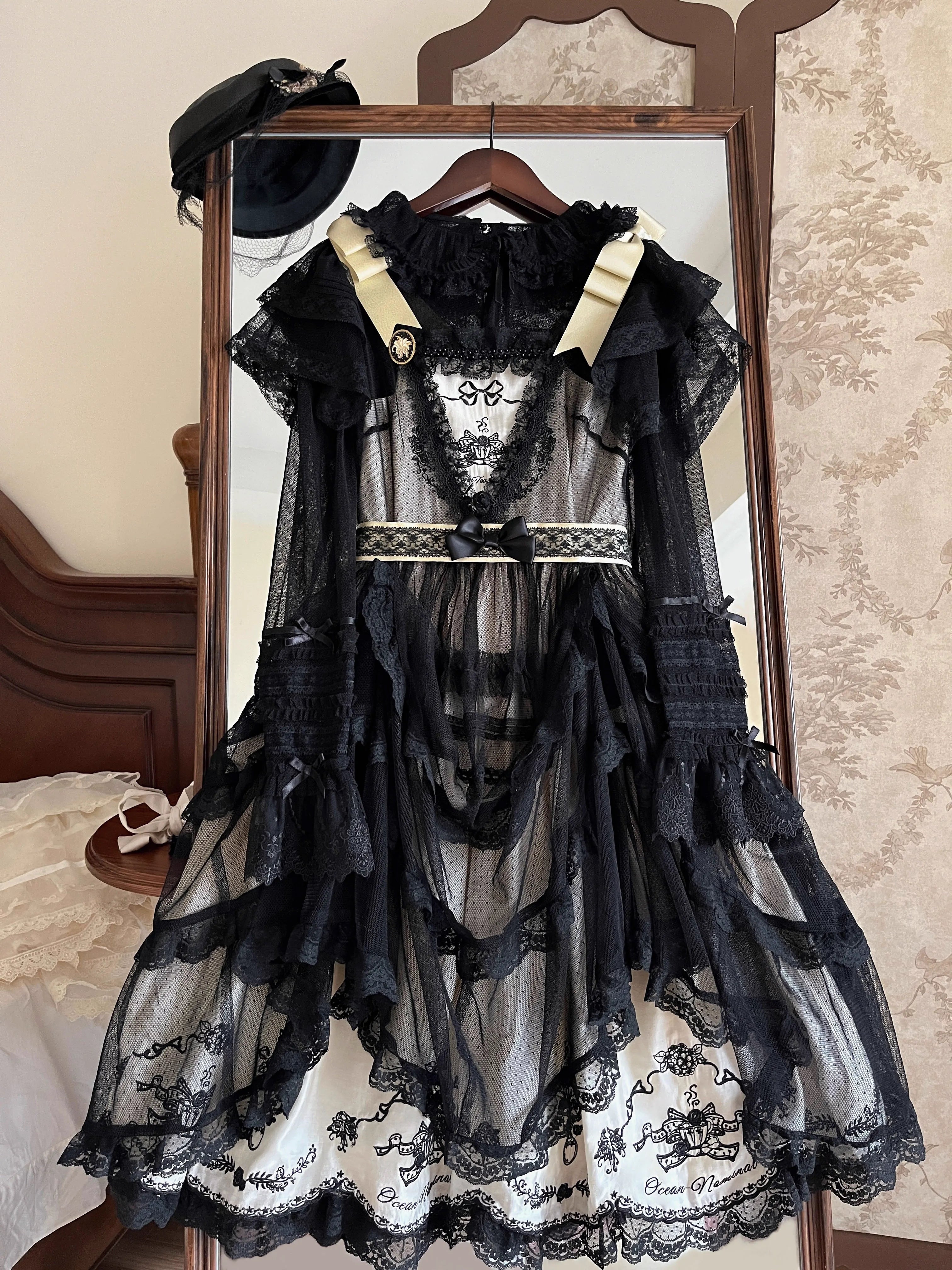 Afternoon Tea Party Embroidered Polka Dot Tulle Dress
