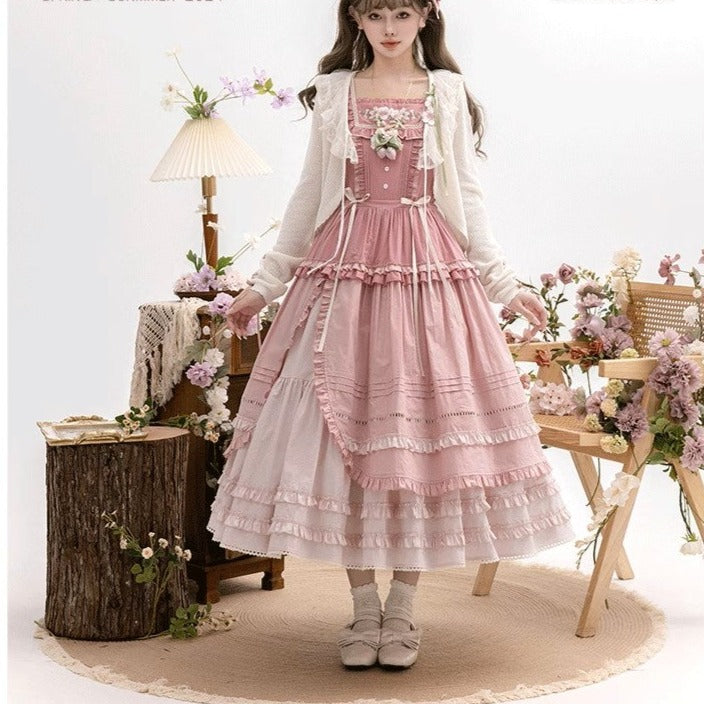 [Sale period ended] PEACH TREE embroidered jumper skirt