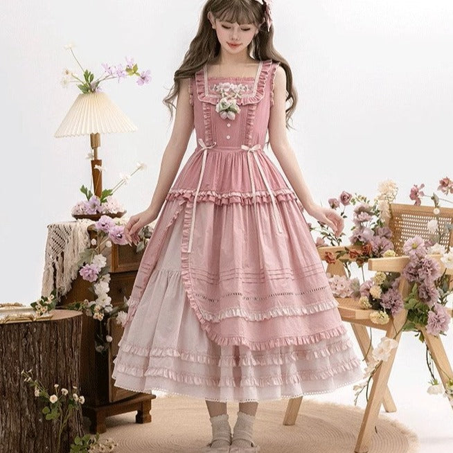 [Sale period ended] PEACH TREE embroidered jumper skirt