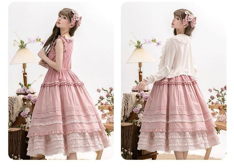 [Sale period ended] PEACH TREE embroidered jumper skirt