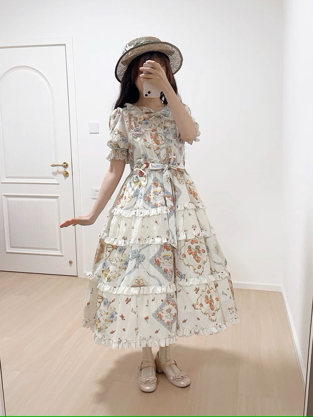 [Sale period has ended] Cat Rose Tea Party Daily Dress Short Length