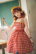 【予約販売】Sweet Kittyレトロシンプルジャンパースカート