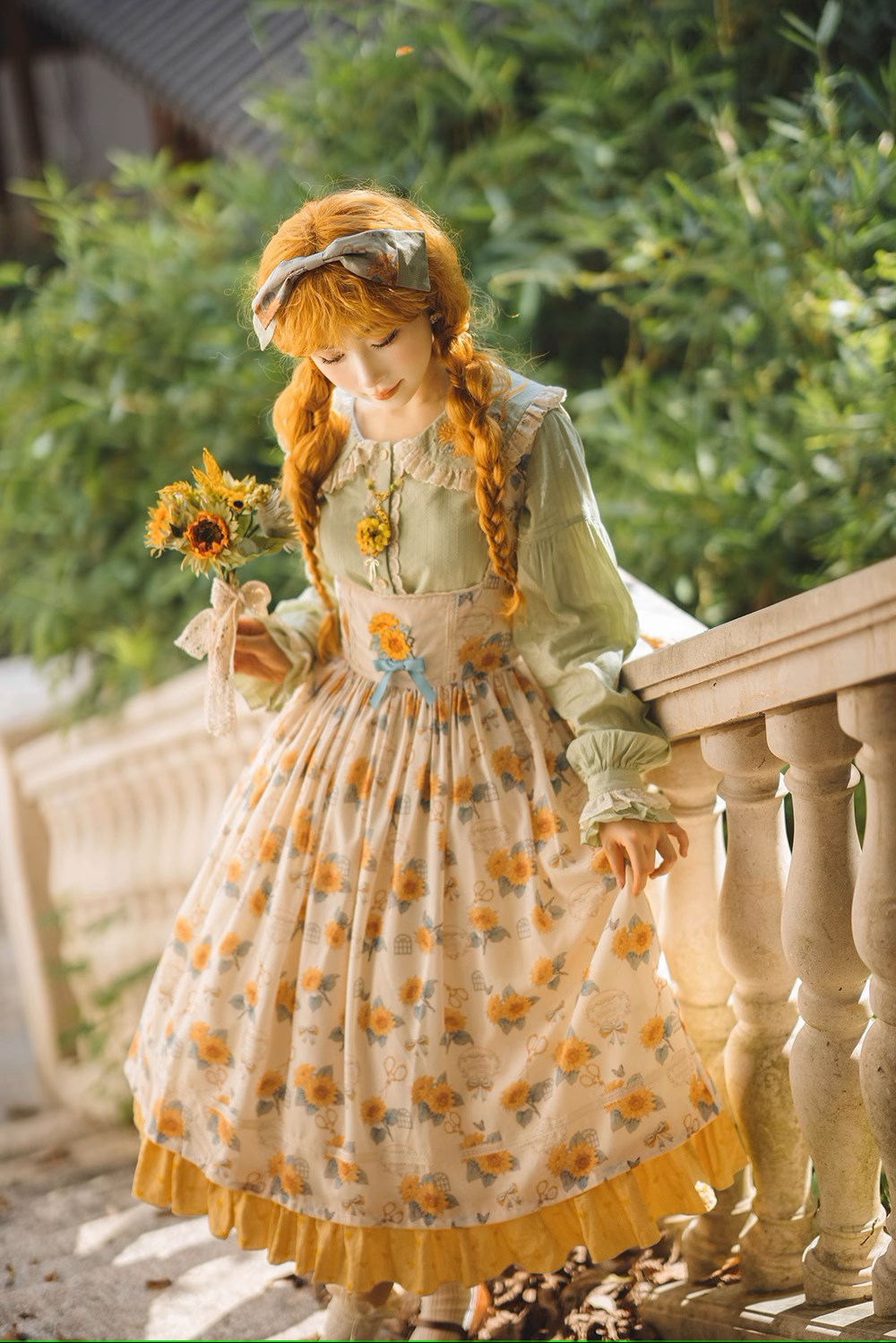【予約販売】Gardening Sunflower コルセットジャンパースカート
