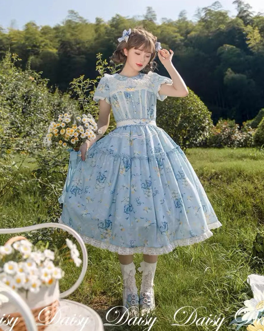 【再販・受注予約7/16まで】Daisy and Sky 半袖ワンピース