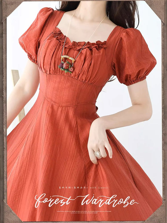 [Pre-order] Forest Gallery Retro Elegant Dress with Ribbon Hair Accessory Type 1
