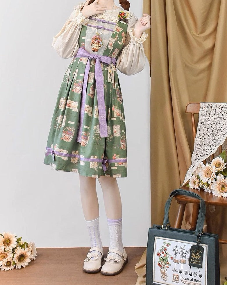 [Pre-order] Forest Encyclopedia Print Jumper Skirt