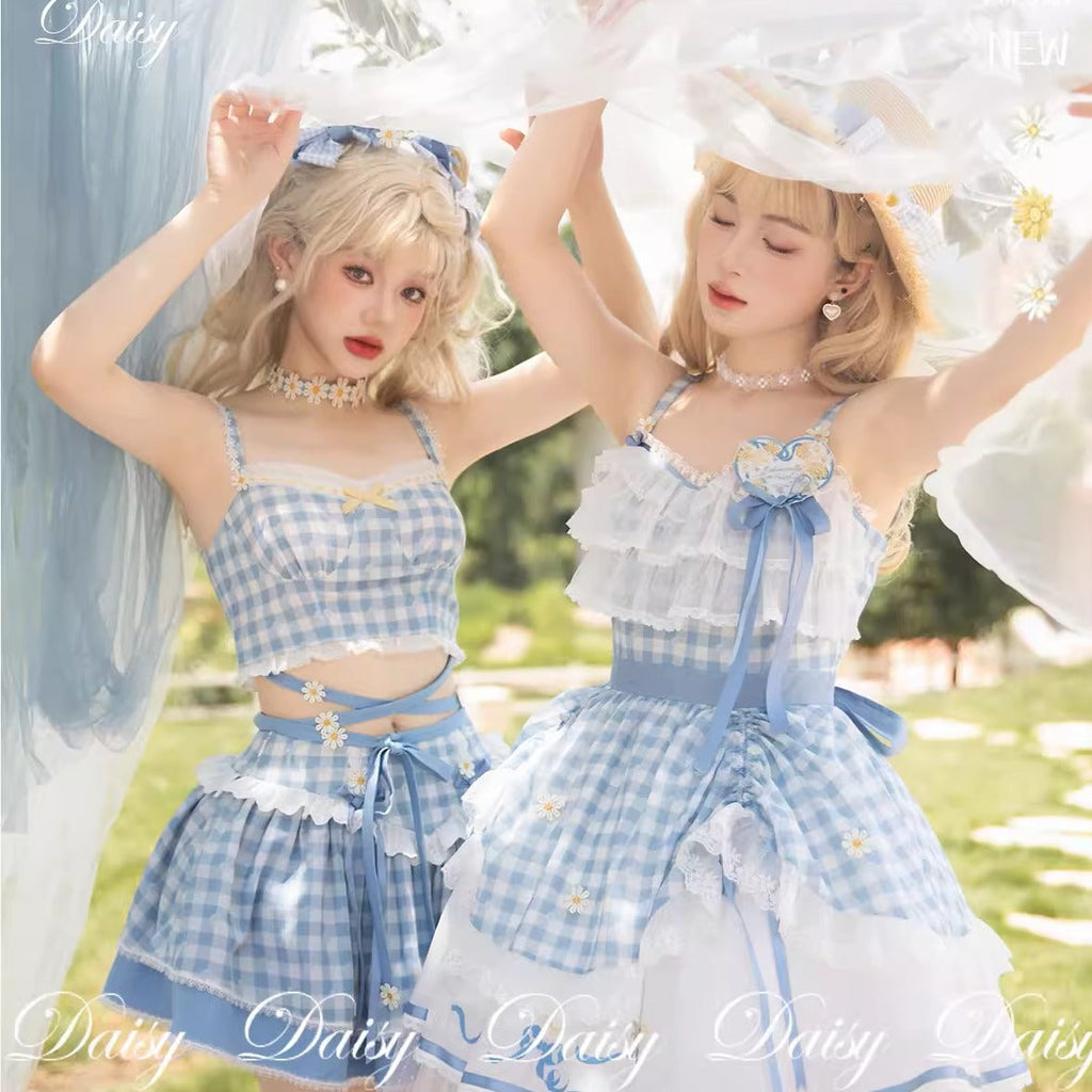 【再販・受注予約7/16まで】Daisy and Sky ギンガムチェックのジャンパースカート